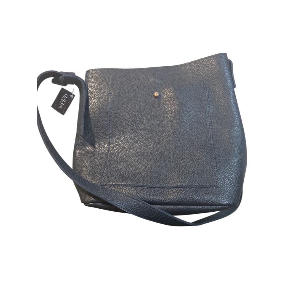 Ulta Beauty Navy Blue Pebbled Faux Leather Crossbody Hobo Bag Gold Hardware NWT